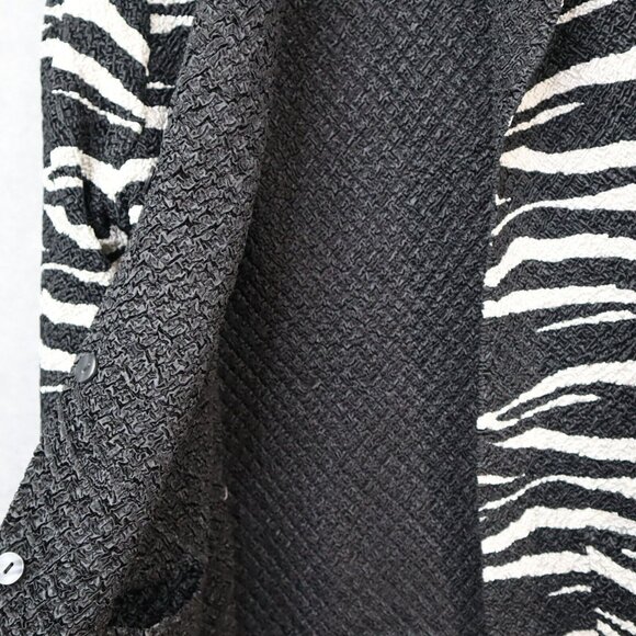 Ubu Reversible Crinkle Jacket Zebra Stripe Button Down Womens 3x Plus‎ Animal - Picture 3 of 10